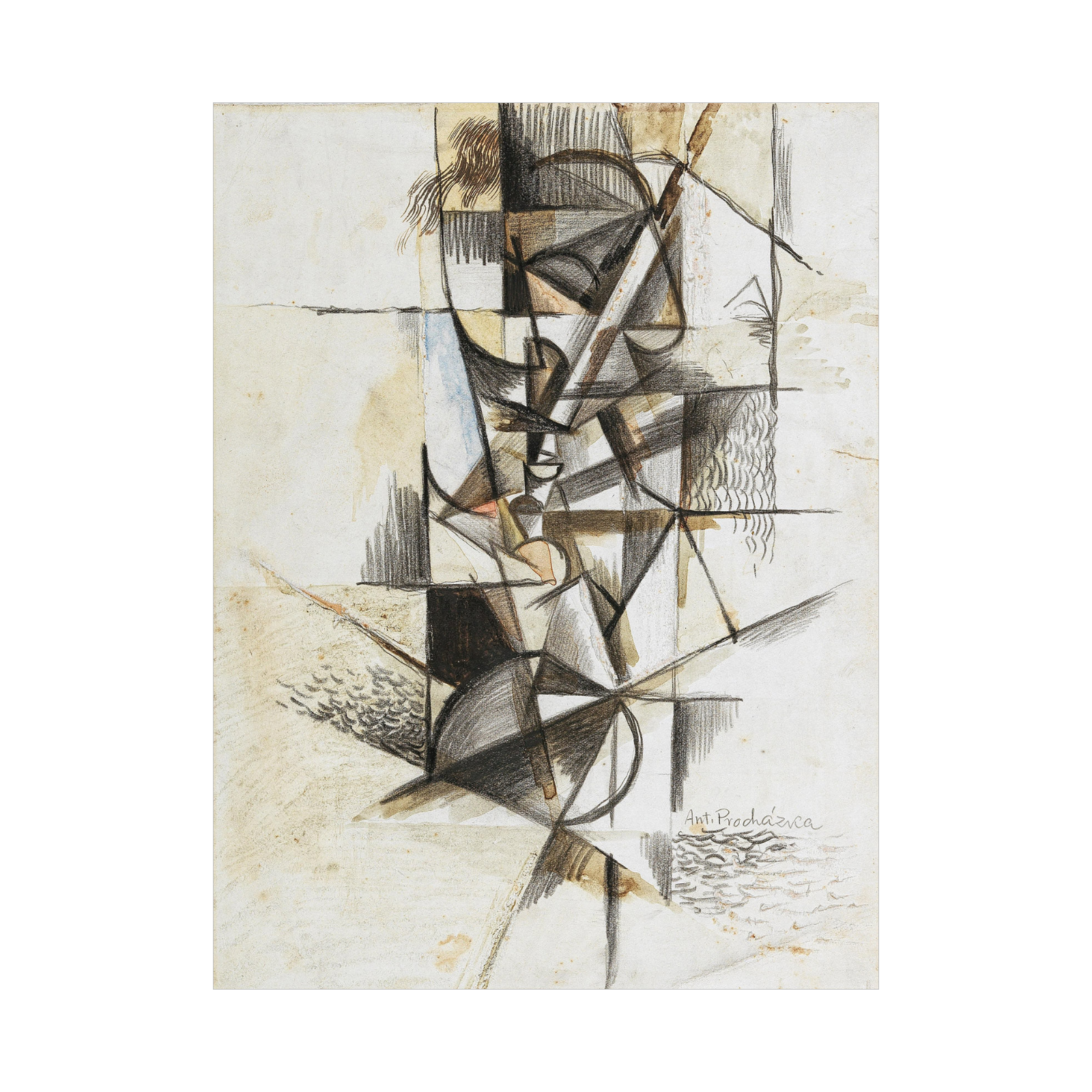 Umetnička slika ​Cubist head, Antonin Procházka na platnu - NS Canvas Shop