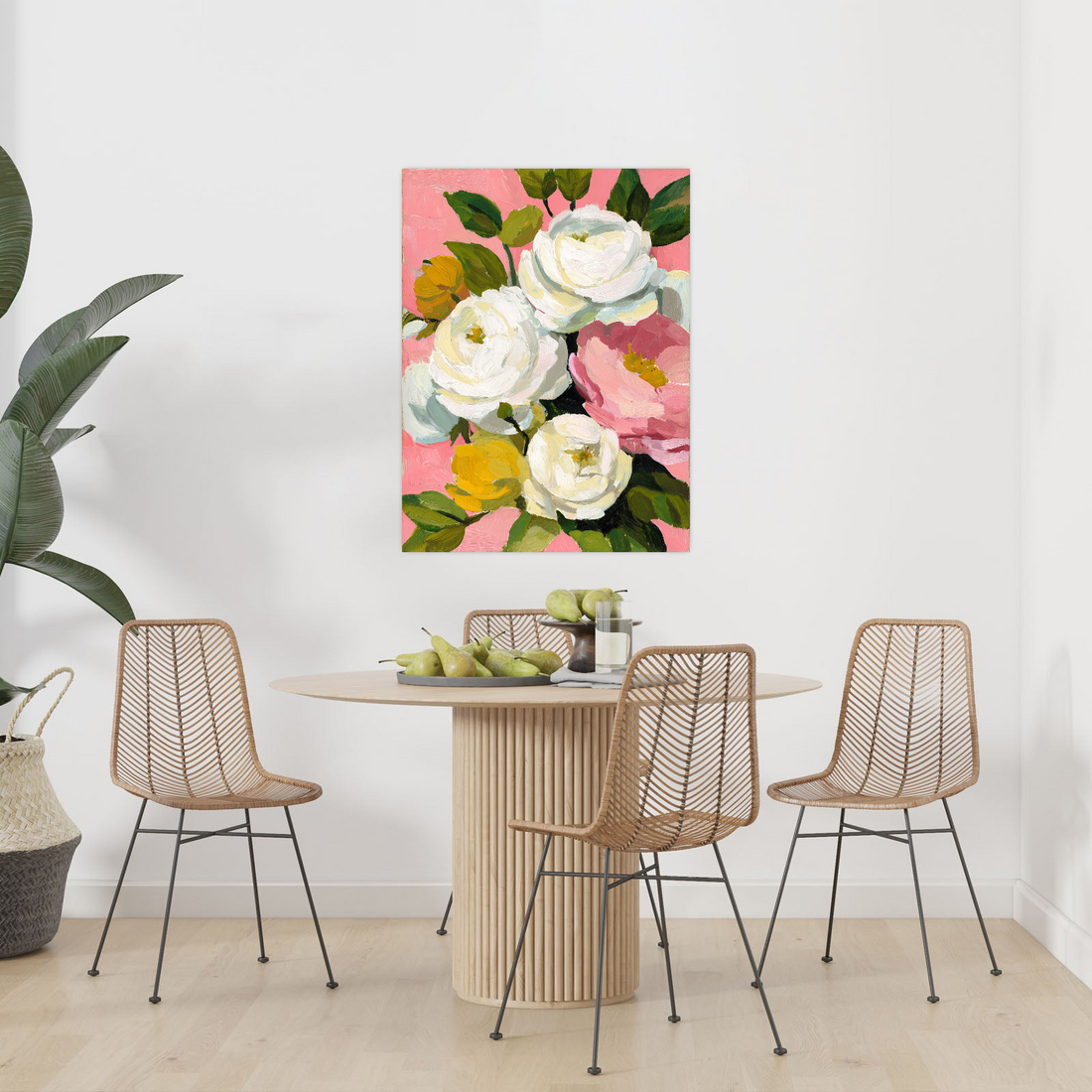 Cveće na roze pozadini