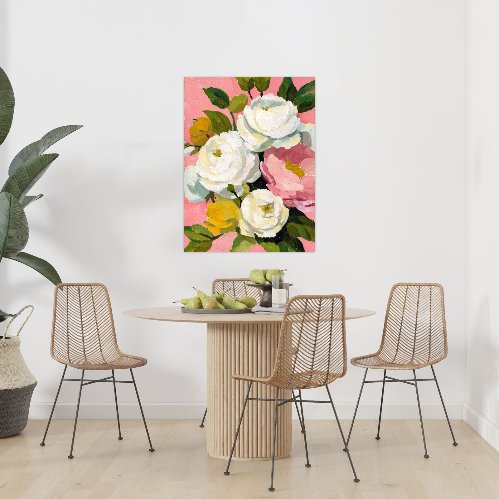 Cveće na roze pozadini