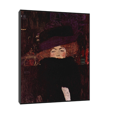 Umetnička slika ​Dame mit Hut und Federboa, Gustav Klimt na platnu - NS Canvas Shop