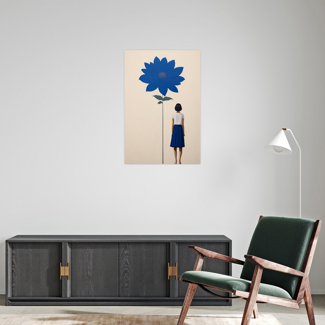 Umetnička slika ​Devojka i cveće na platnu - NS Canvas Shop