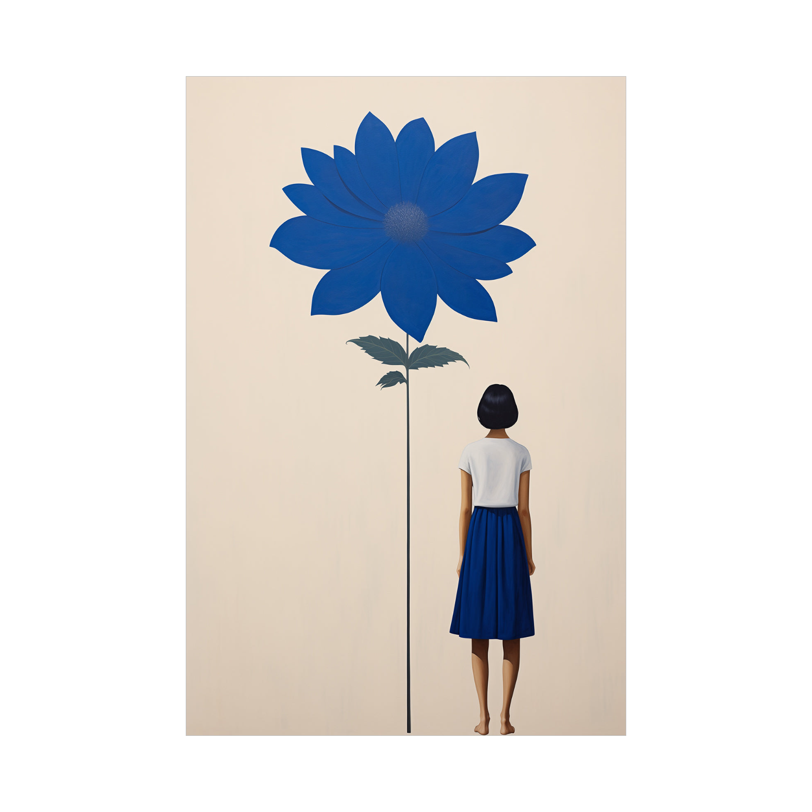 Umetnička slika ​Devojka i cveće na platnu - NS Canvas Shop