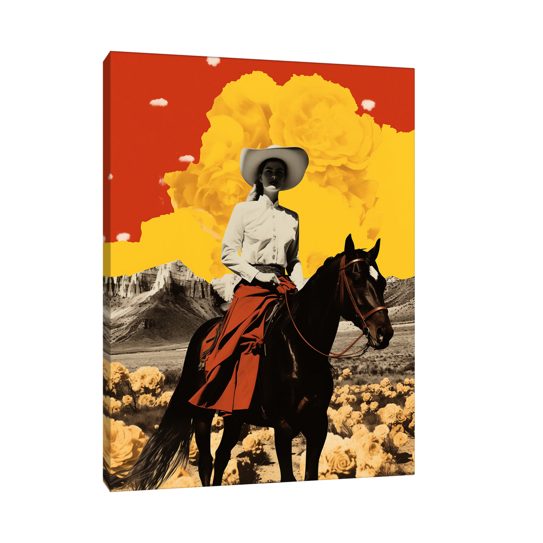 Umetnička slika ​Devojka na konju na platnu - NS Canvas Shop
