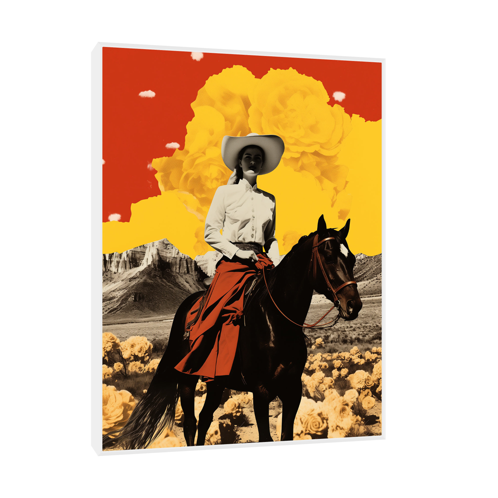 Umetnička slika ​Devojka na konju na platnu - NS Canvas Shop