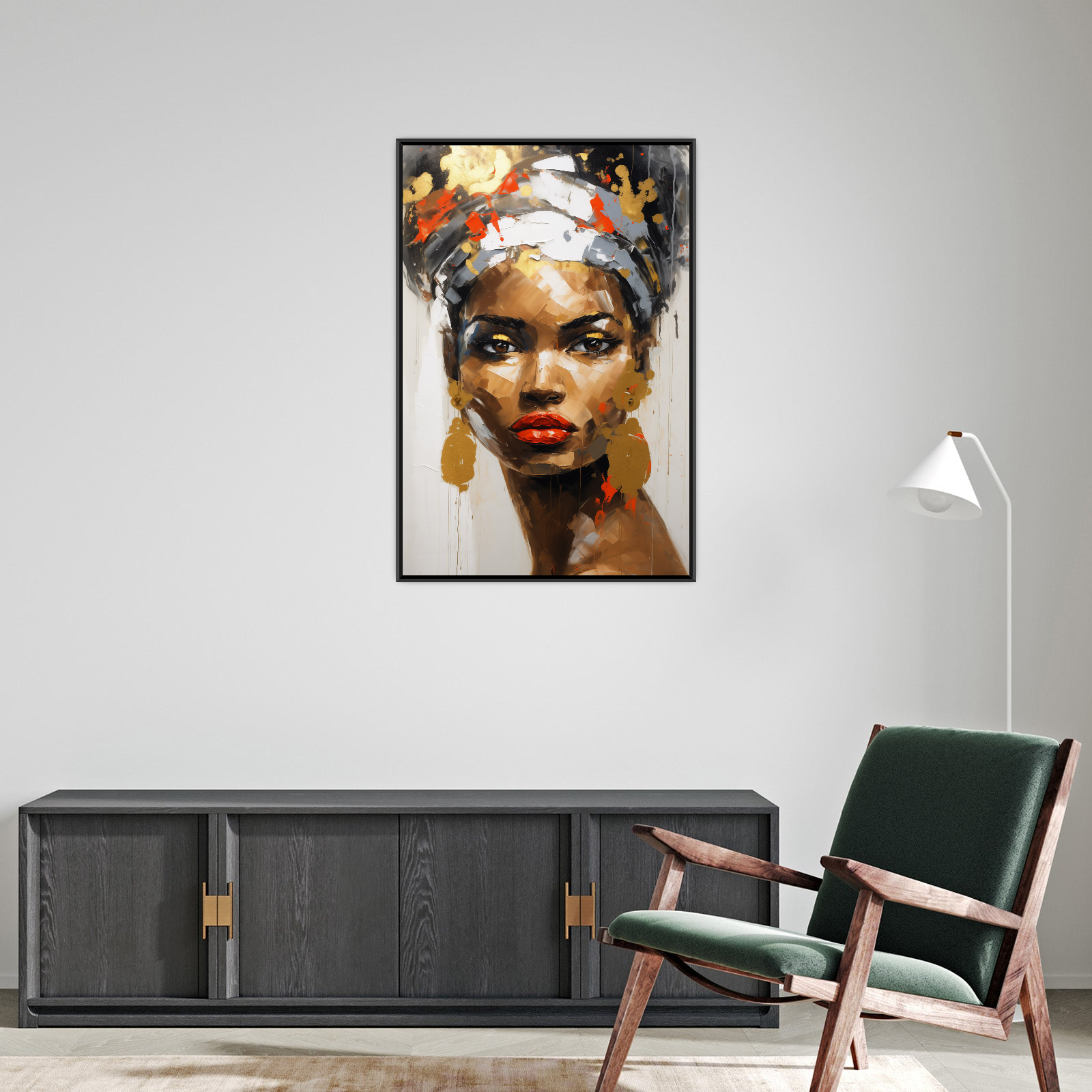 Umetnička slika ​Devojka sa braon minđušama na platnu - NS Canvas Shop