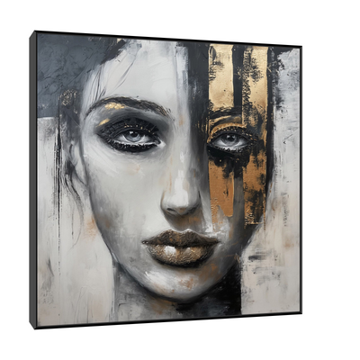 Umetnička slika ​Devojka sa zlatnim detaljem na platnu - NS Canvas Shop