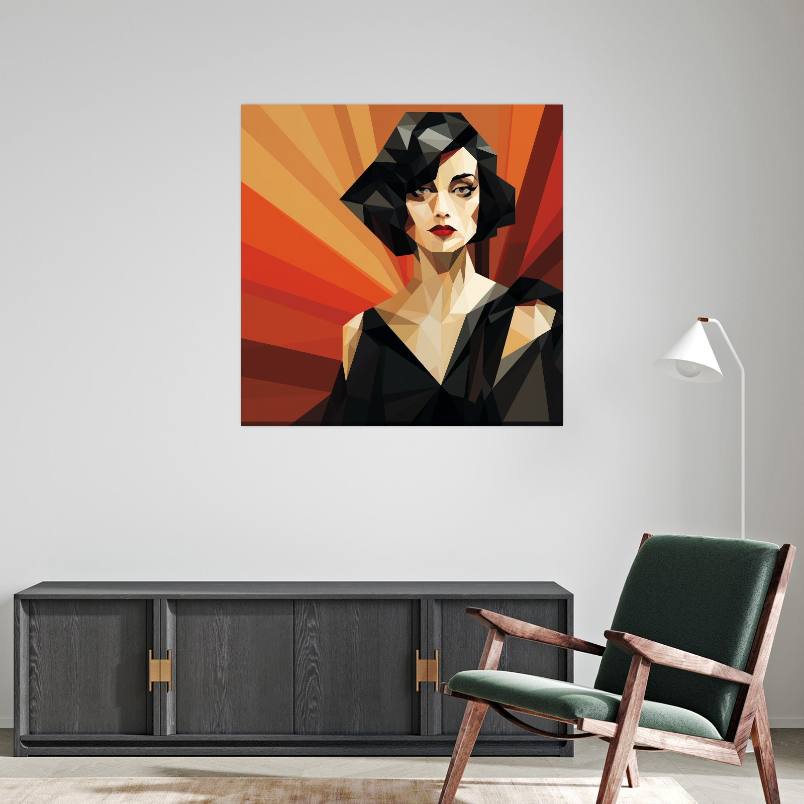 Umetnička slika ​Devojka u crnom na platnu - NS Canvas Shop