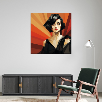 Umetnička slika ​Devojka u crnom na platnu - NS Canvas Shop