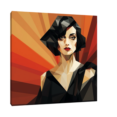 Umetnička slika ​Devojka u crnom na platnu - NS Canvas Shop