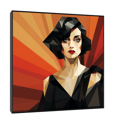 Umetnička slika ​Devojka u crnom na platnu - NS Canvas Shop