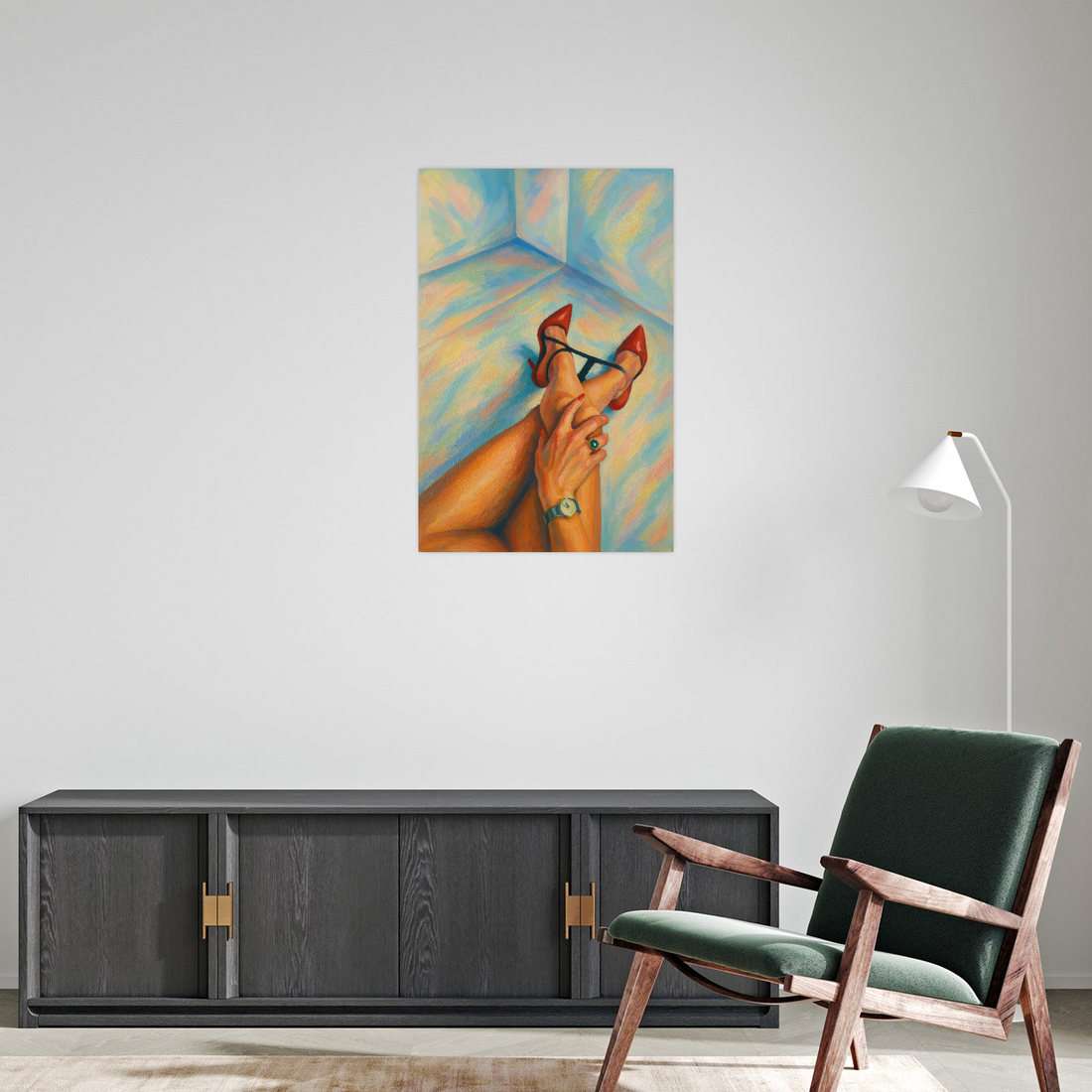Elegantna slika ženskih nogu u crvenim štiklama - NS Canvas
