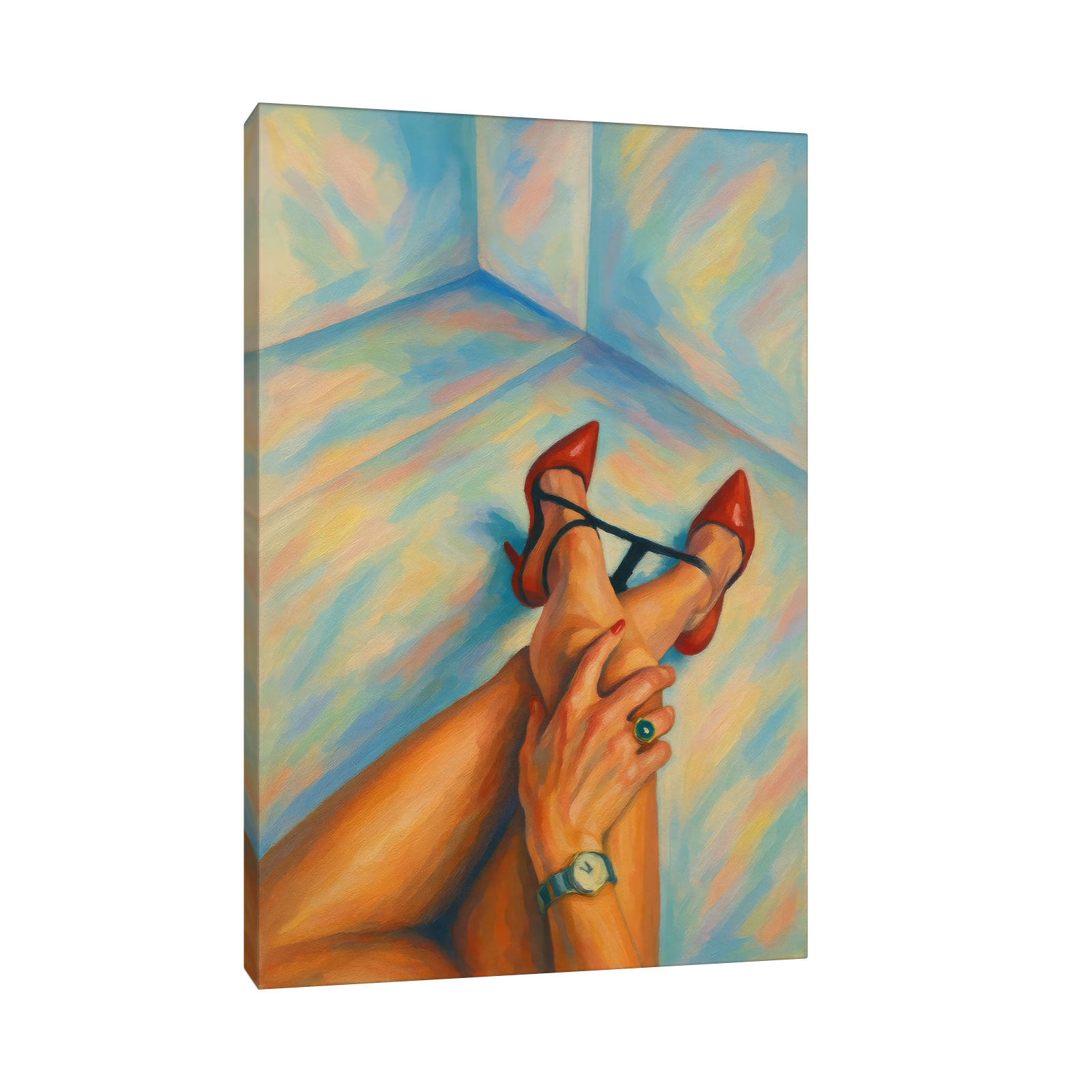 Elegantna slika ženskih nogu u crvenim štiklama - NS Canvas
