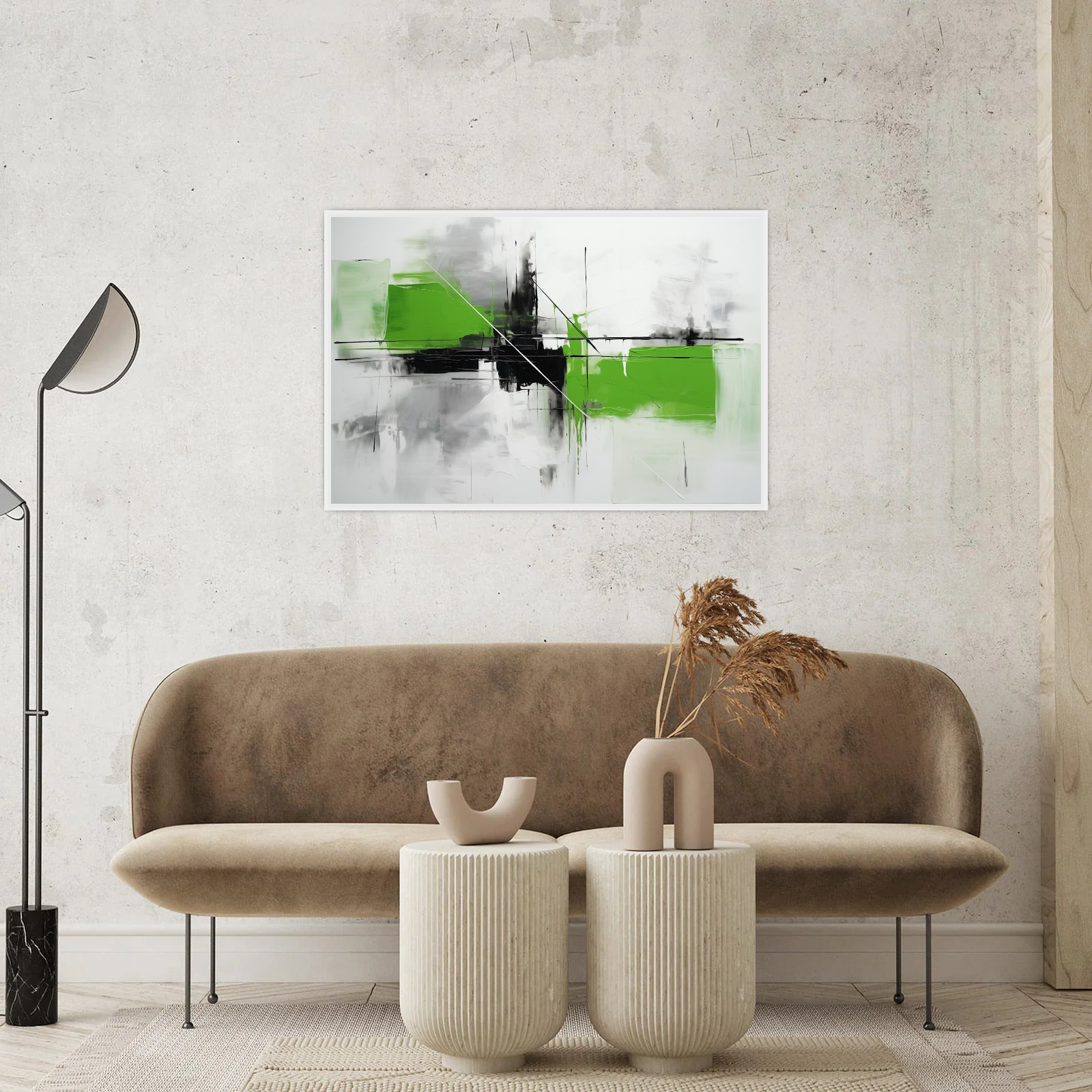 Umetnička slika ​Dinamično zelenilo 3 na platnu - NS Canvas Shop