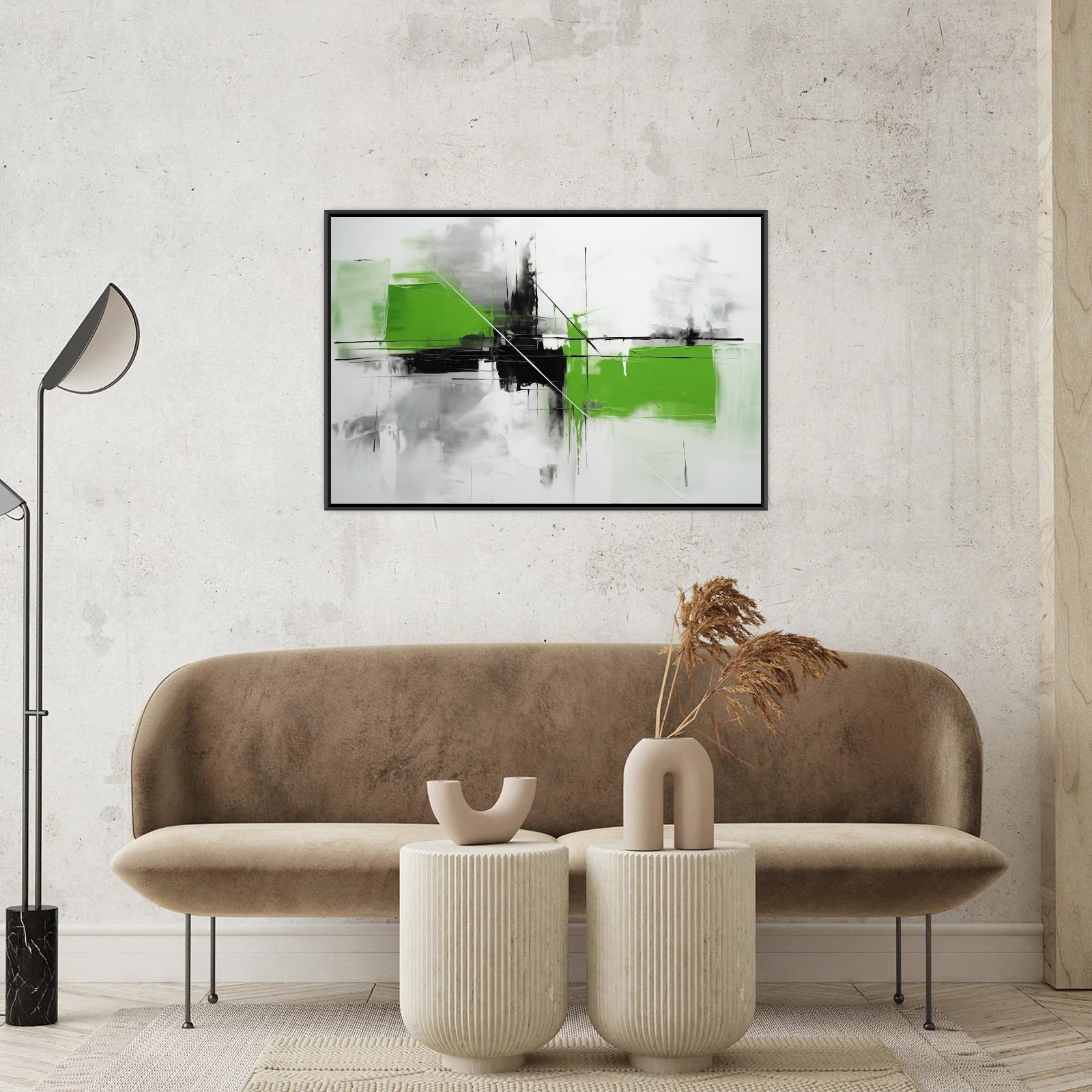 Umetnička slika ​Dinamično zelenilo 3 na platnu - NS Canvas Shop