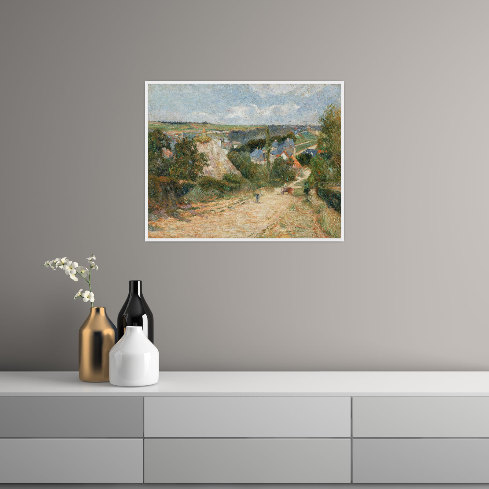 Umetnička slika ​Entrance to the Village of Osny, Paul Gauguin na platnu - NS Canvas Shop