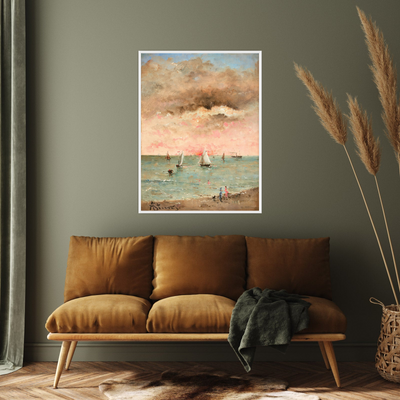 Umetnička slika ​Figures sur la plage au couchant, Alfred Stevens na platnu - NS Canvas Shop