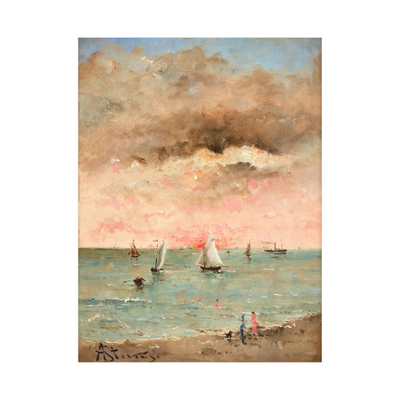 Umetnička slika ​Figures sur la plage au couchant, Alfred Stevens na platnu - NS Canvas Shop