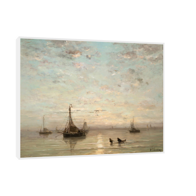 Umetnička slika ​Fishing Boats At Sunset, Hendrik Willem Mesdag na platnu - NS Canvas Shop