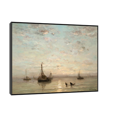 Umetnička slika ​Fishing Boats At Sunset, Hendrik Willem Mesdag na platnu - NS Canvas Shop