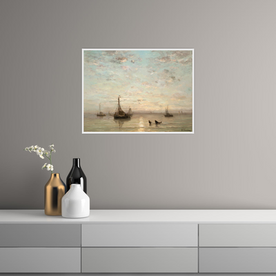 Umetnička slika ​Fishing Boats At Sunset, Hendrik Willem Mesdag na platnu - NS Canvas Shop