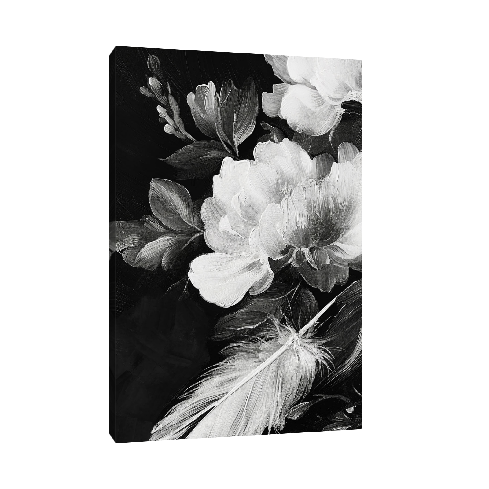 Umetnička slika ​Floralni kontrast na platnu - NS Canvas Shop