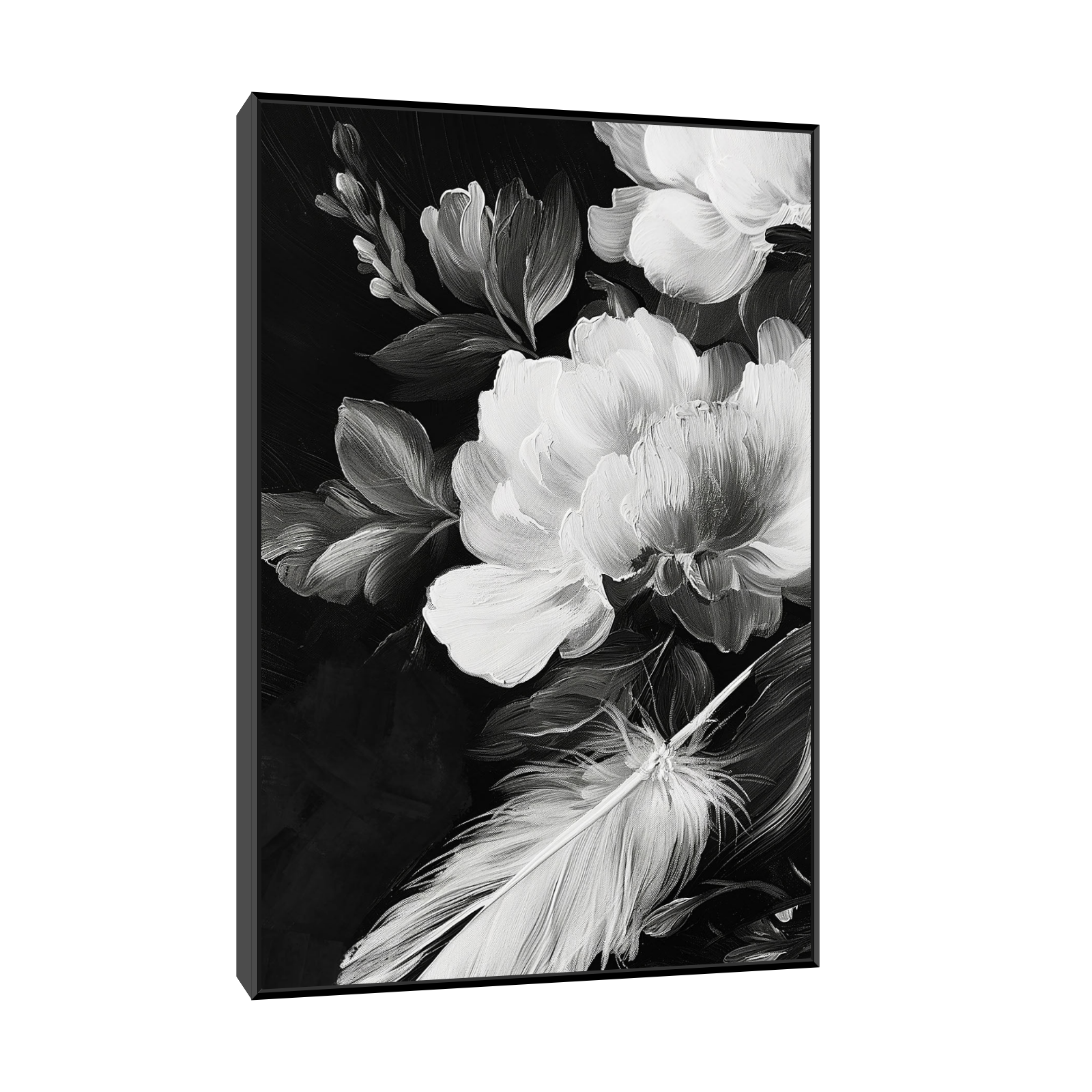 Umetnička slika ​Floralni kontrast na platnu - NS Canvas Shop