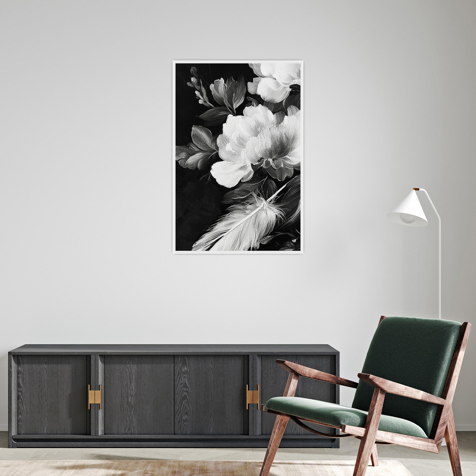 Umetnička slika ​Floralni kontrast na platnu - NS Canvas Shop