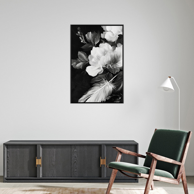 Umetnička slika ​Floralni kontrast na platnu - NS Canvas Shop