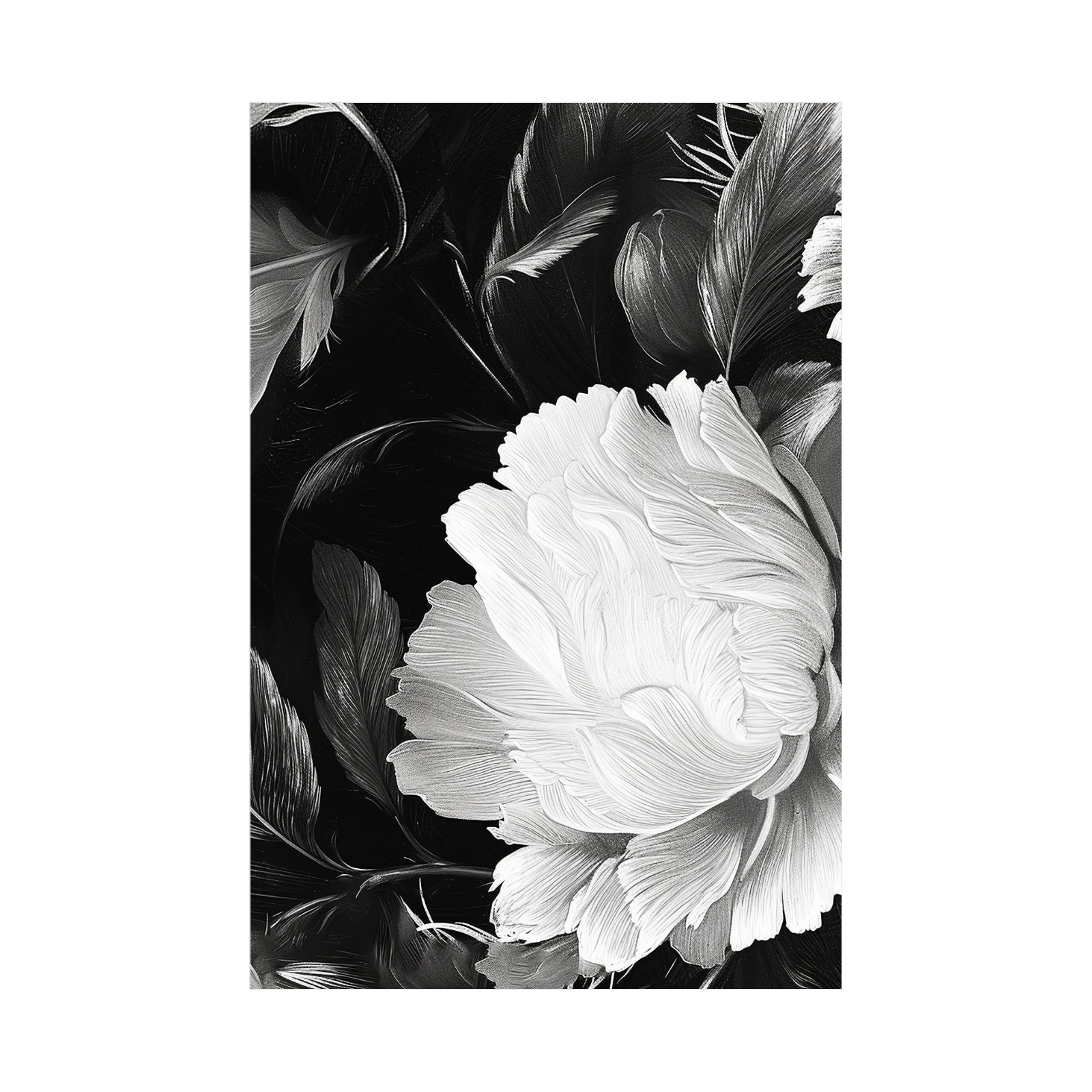 Umetnička slika ​Floralni kontrast II na platnu - NS Canvas Shop
