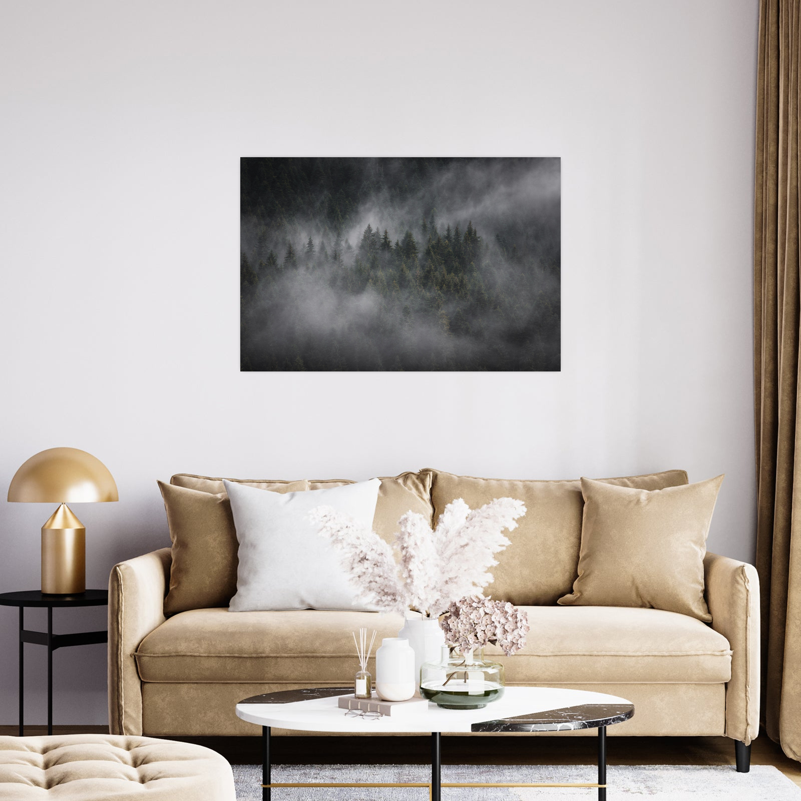 Umetnička slika ​Foggy forest na platnu - NS Canvas Shop