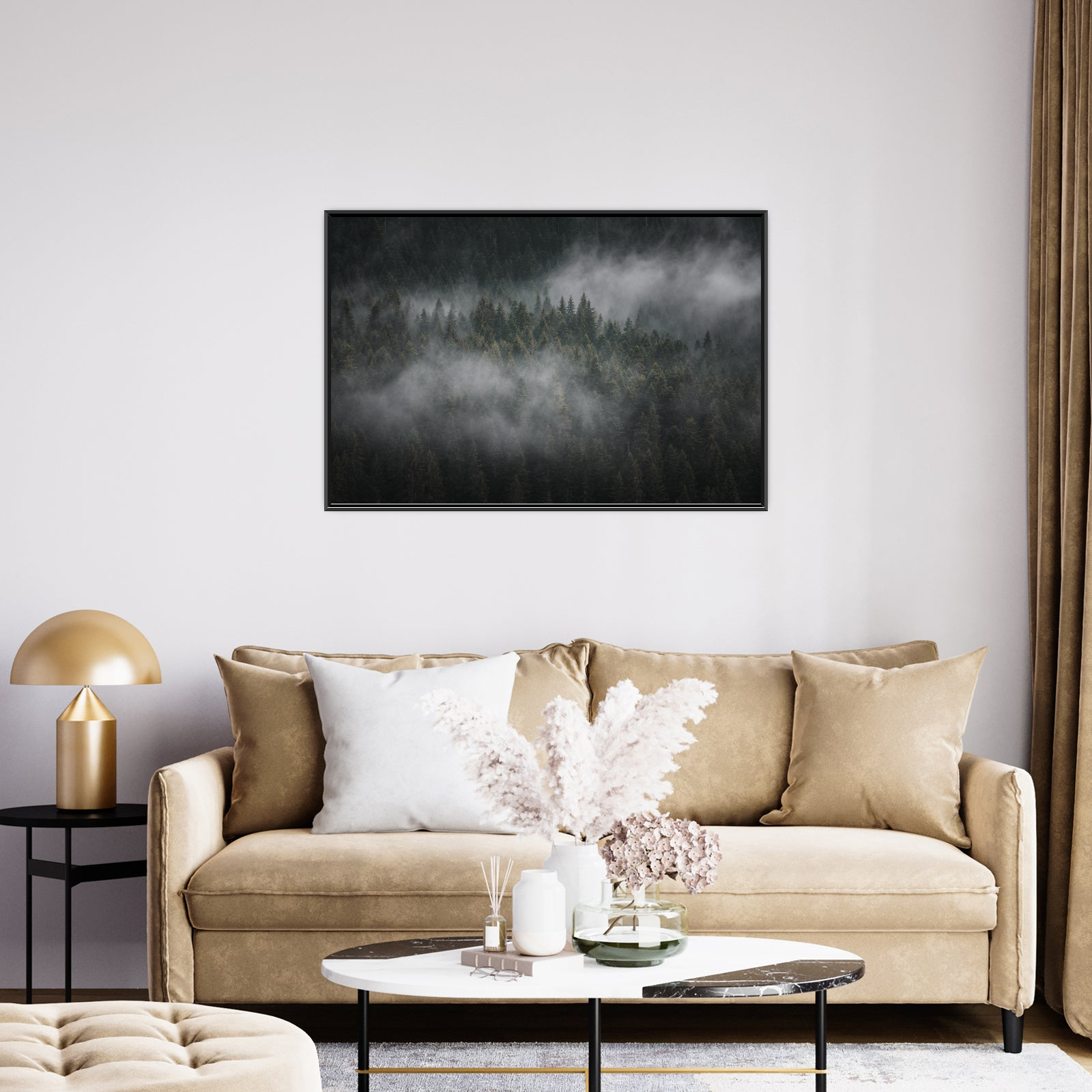 Umetnička slika ​Foggy forest II na platnu - NS Canvas Shop