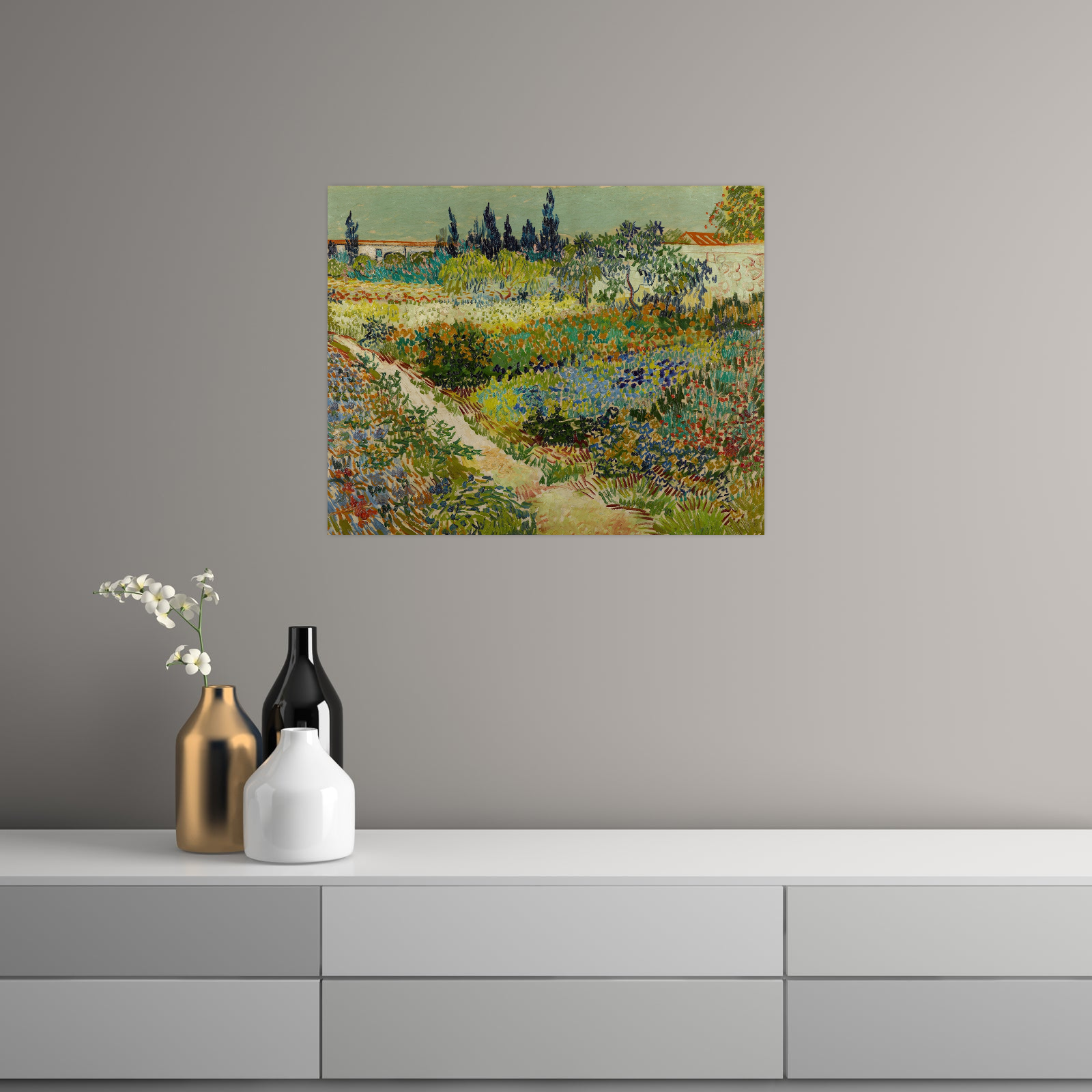 Umetnička slika ​Garden at Arles, Vincent van Gogh na platnu - NS Canvas Shop
