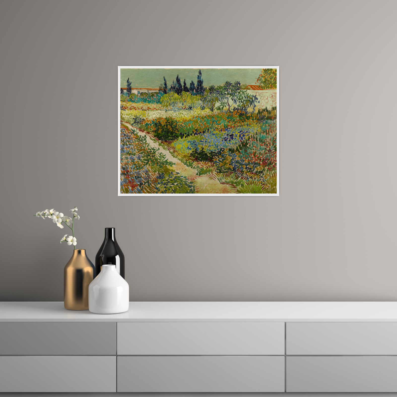 Umetnička slika ​Garden at Arles, Vincent van Gogh na platnu - NS Canvas Shop