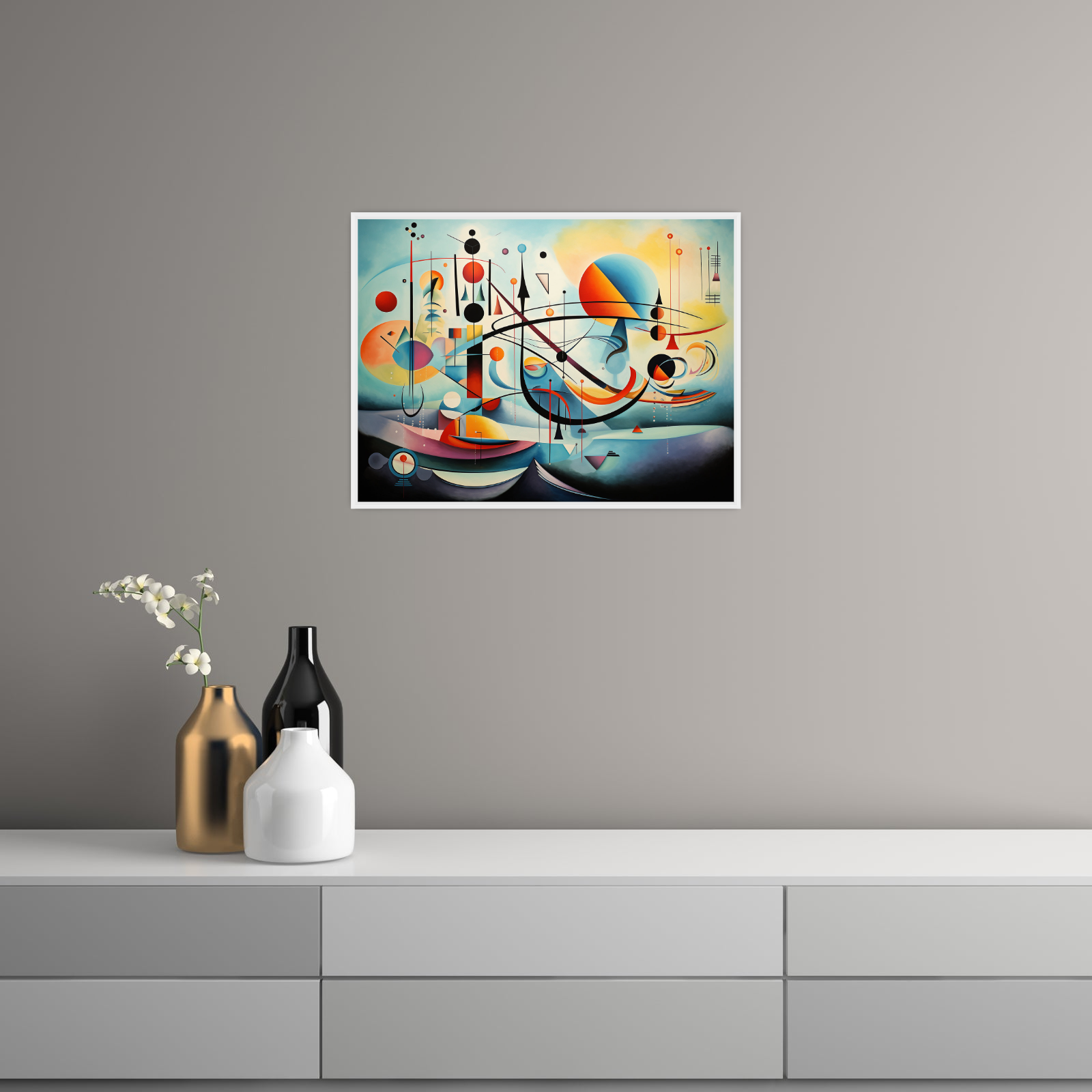 Umetnička slika ​Geometrijska harmonija na platnu - NS Canvas Shop