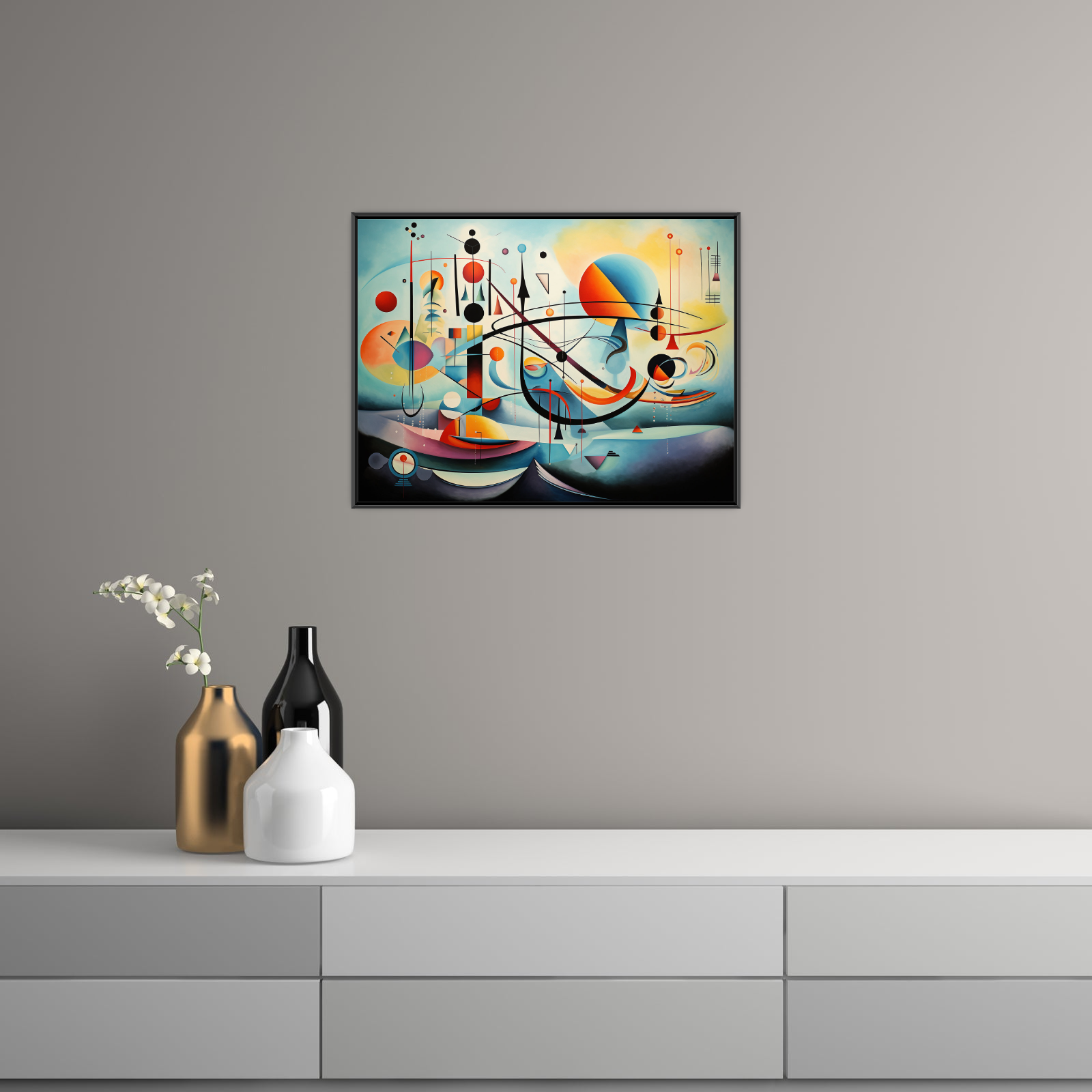 Umetnička slika ​Geometrijska harmonija na platnu - NS Canvas Shop
