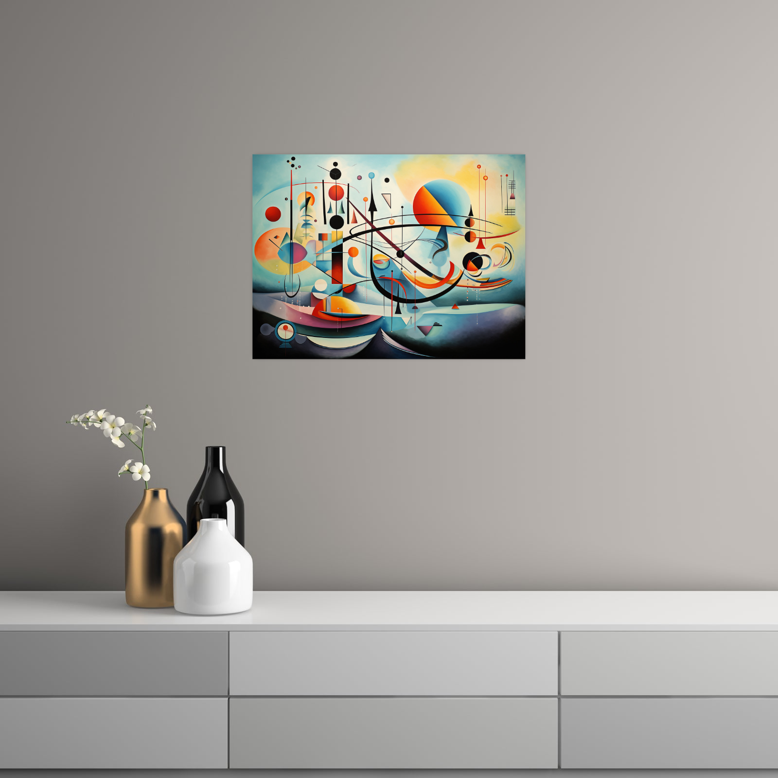 Umetnička slika ​Geometrijska harmonija na platnu - NS Canvas Shop