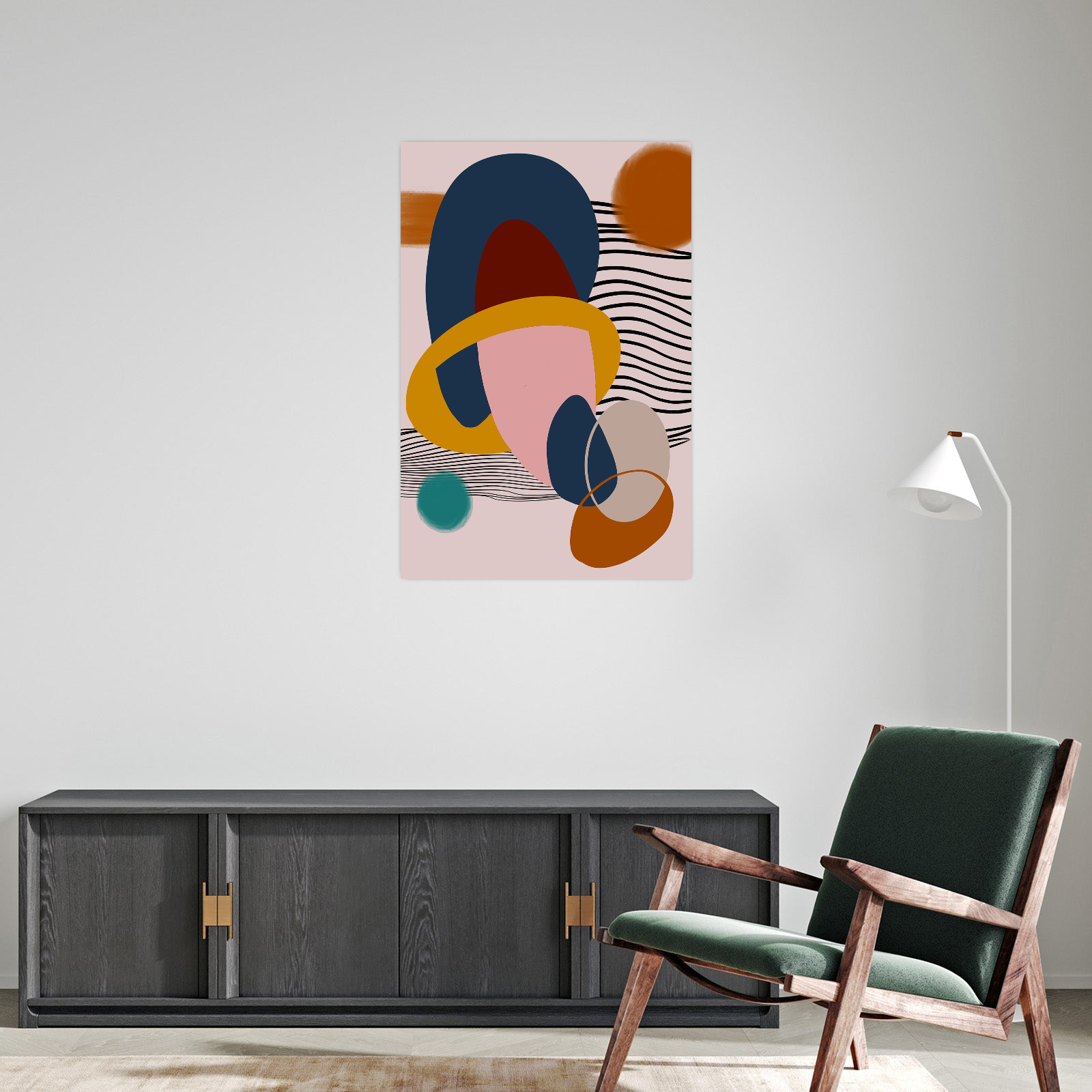 Umetnička slika ​Geometriski ritam III na platnu - NS Canvas Shop