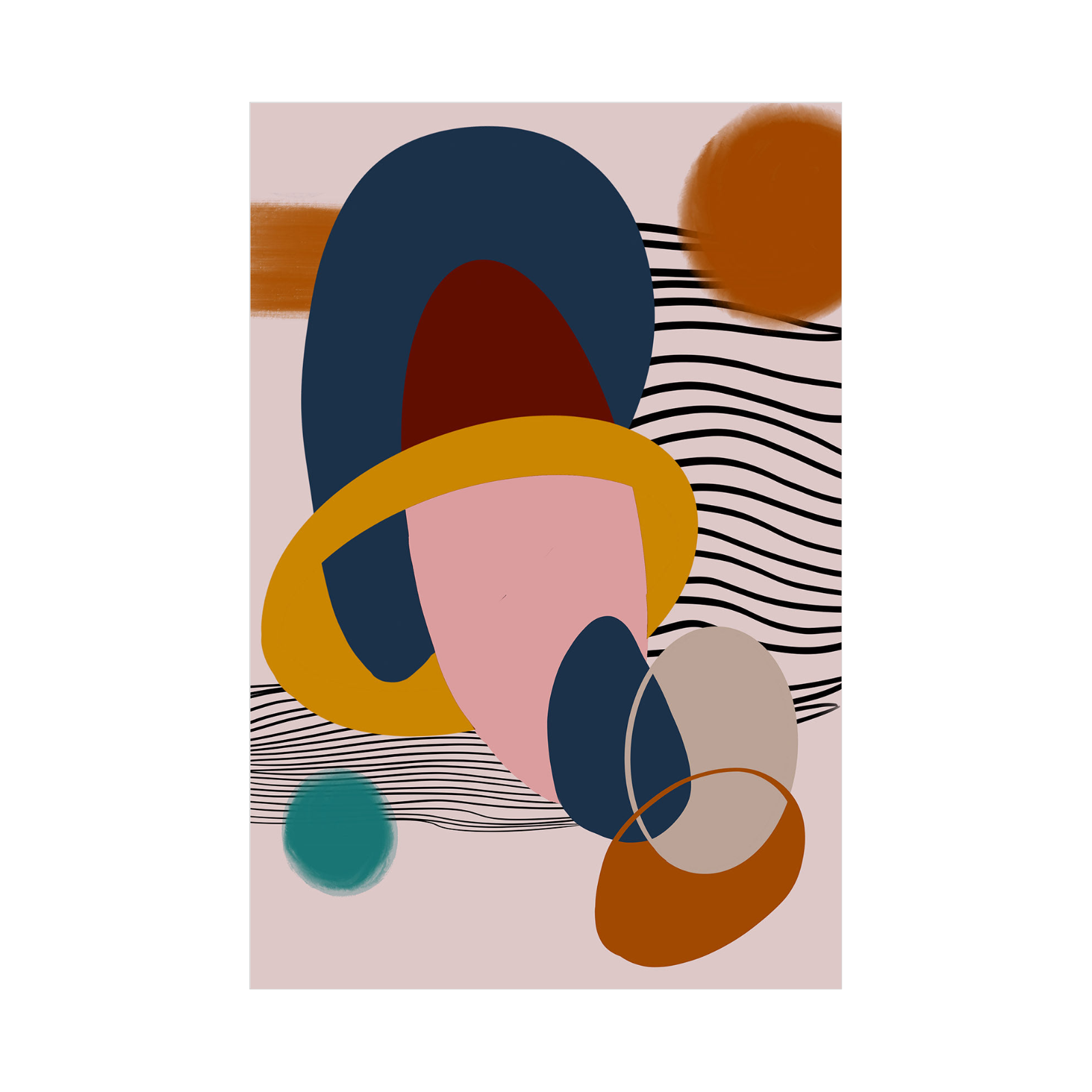 Umetnička slika ​Geometriski ritam III na platnu - NS Canvas Shop