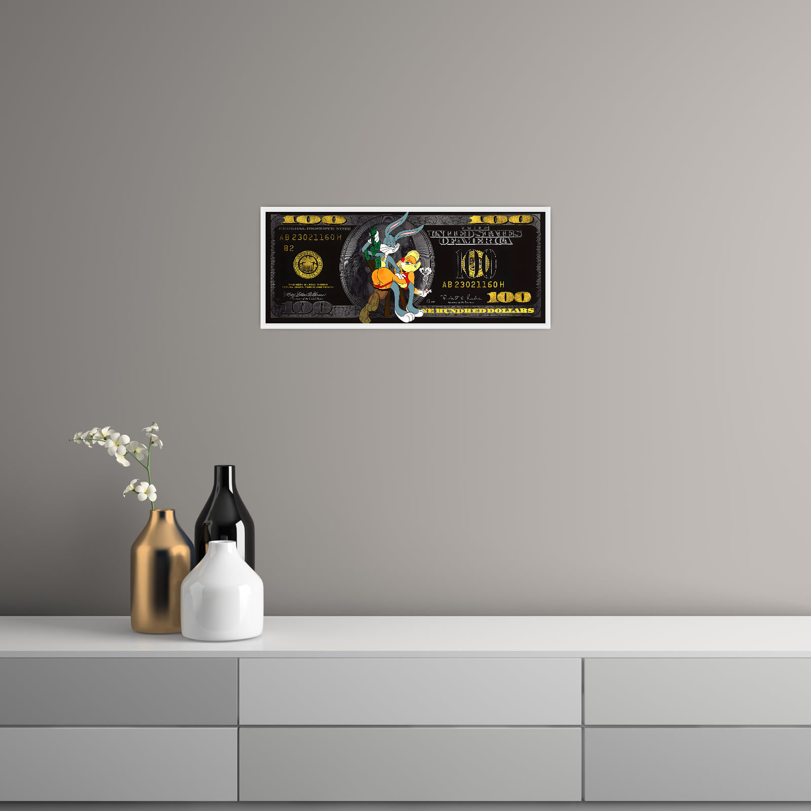 Golden Dollar Love – Pop Art Bunny Edition