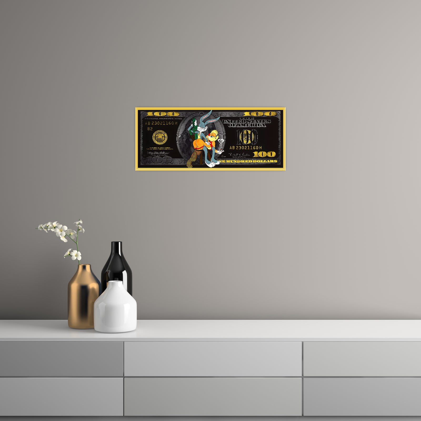 Golden Dollar Love – Pop Art Bunny Edition