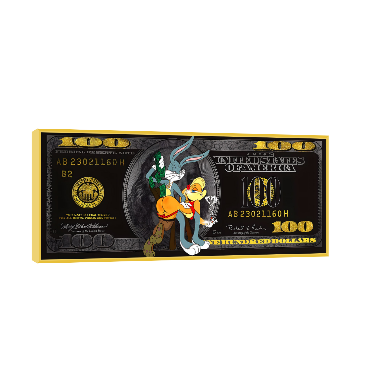 Golden Dollar Love – Pop Art Bunny Edition