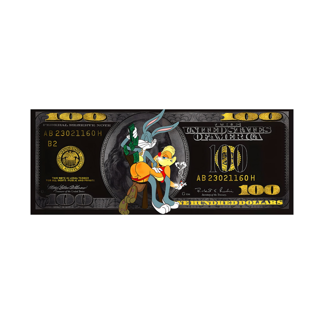 Golden Dollar Love – Pop Art Bunny Edition