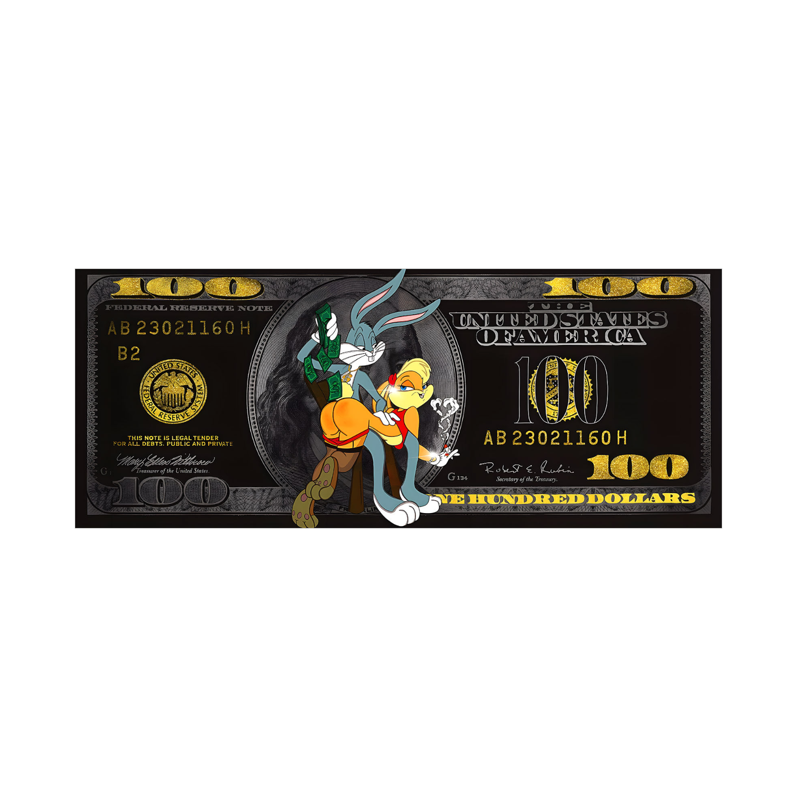 Golden Dollar Love – Pop Art Bunny Edition