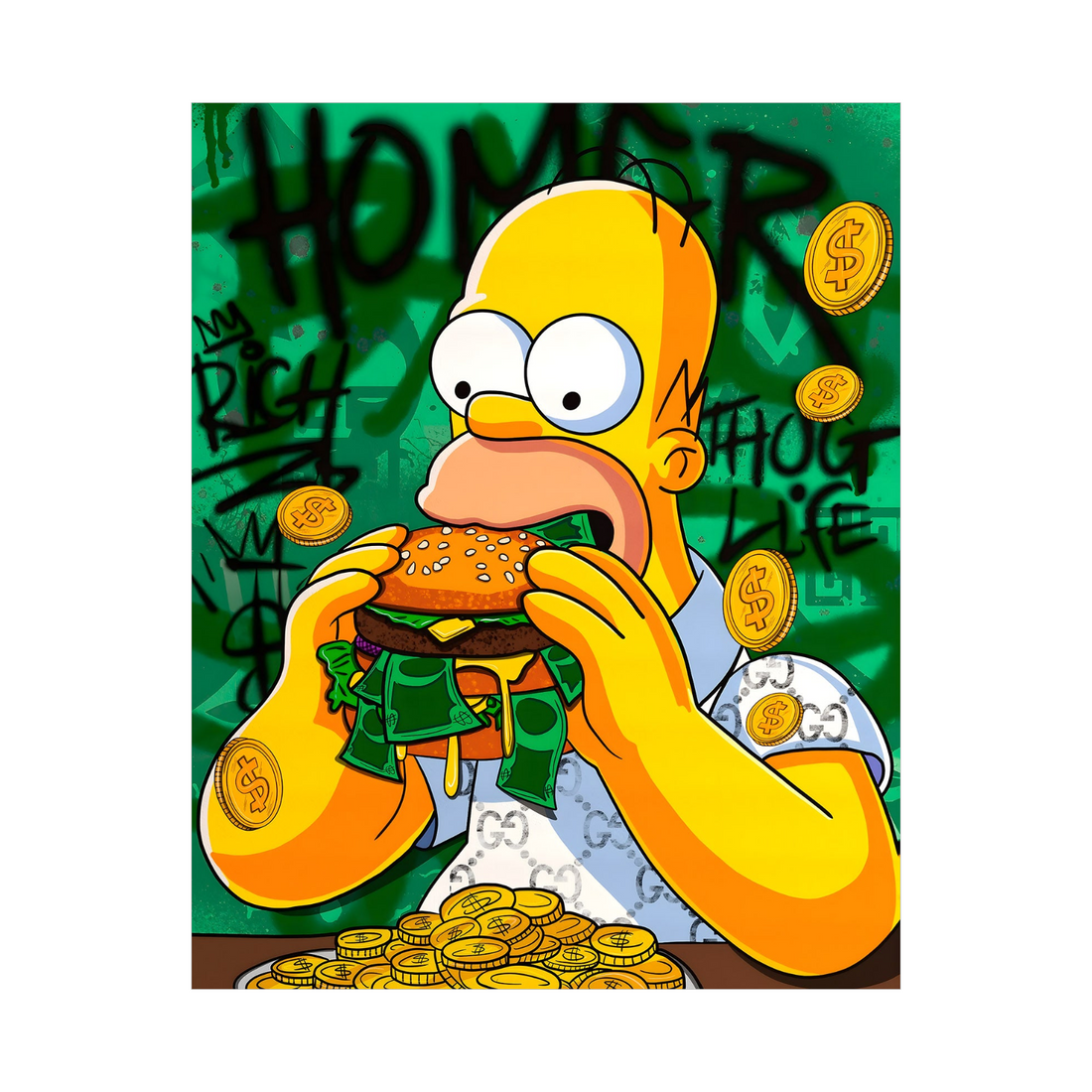 Homer Money Burger – Pop Art Humor i Luksuz