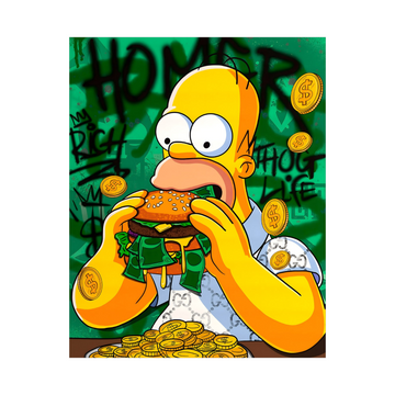 Homer Money Burger – Pop Art Humor i Luksuz