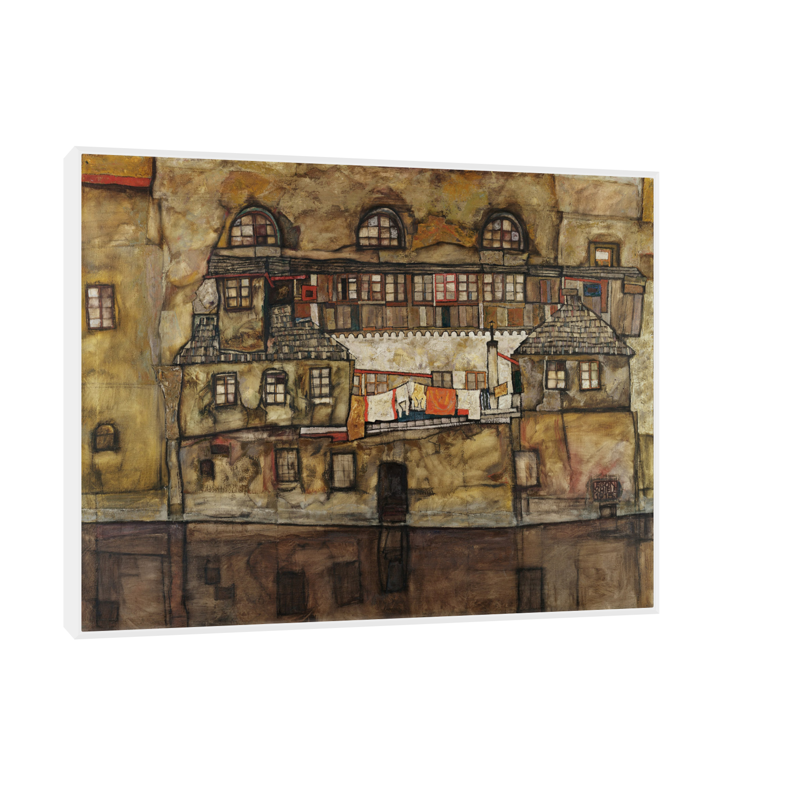 Umetnička slika ​House Wall on the River, Egon Schiele na platnu - NS Canvas Shop