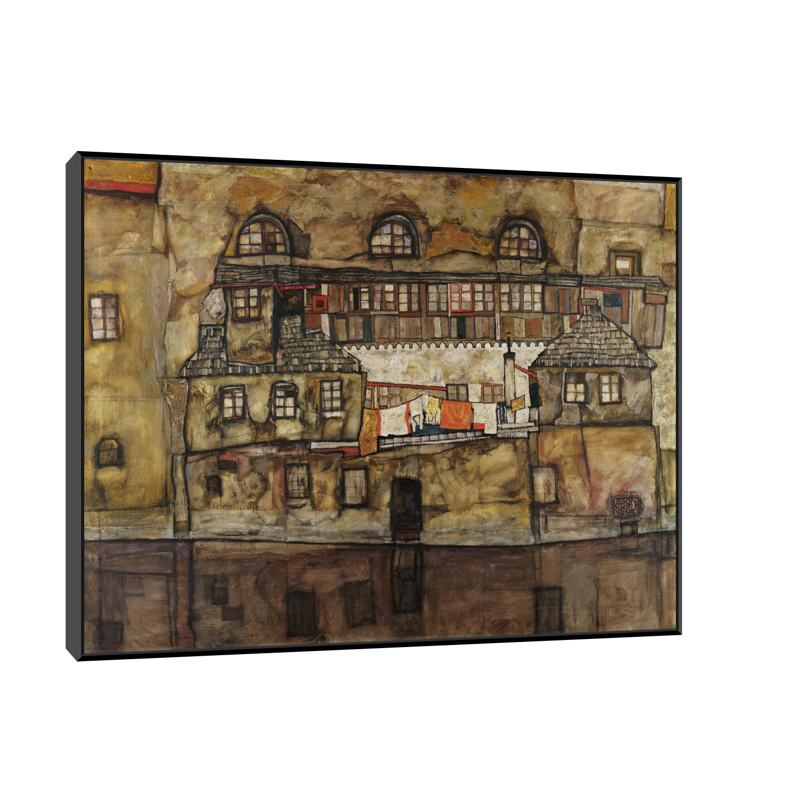 Umetnička slika ​House Wall on the River, Egon Schiele na platnu - NS Canvas Shop