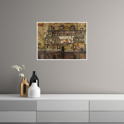 Umetnička slika ​House Wall on the River, Egon Schiele na platnu - NS Canvas Shop
