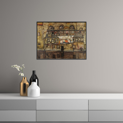 Umetnička slika ​House Wall on the River, Egon Schiele na platnu - NS Canvas Shop