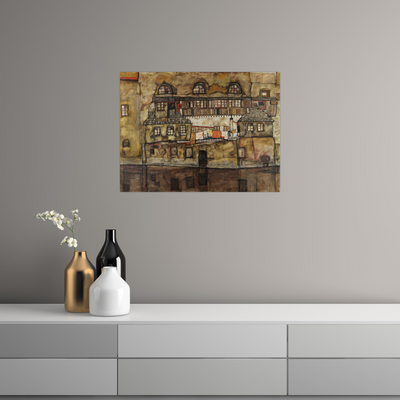 Umetnička slika ​House Wall on the River, Egon Schiele na platnu - NS Canvas Shop